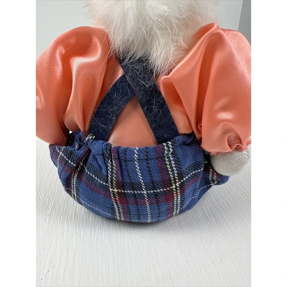 Porcelain‎ Clown Weighted Shelf Sitter Fabric Body Painted Vintage 8 inches